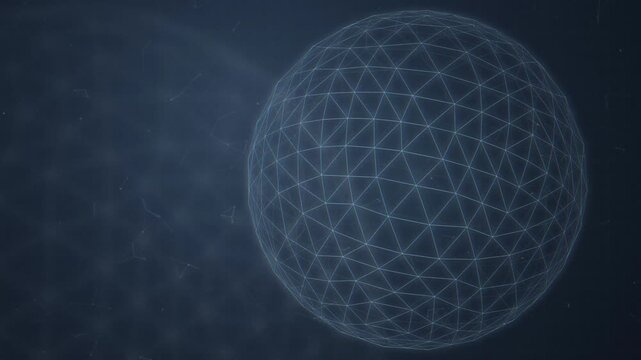 Wireframe sphere rotating seamless loop motion background