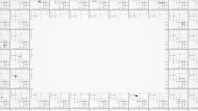 Blueprint geometric frame technical border seamless loop background