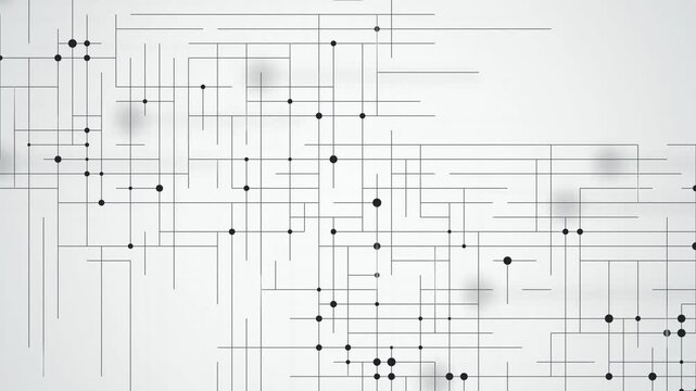 Black line network node grid dynamic seamless loop motion background