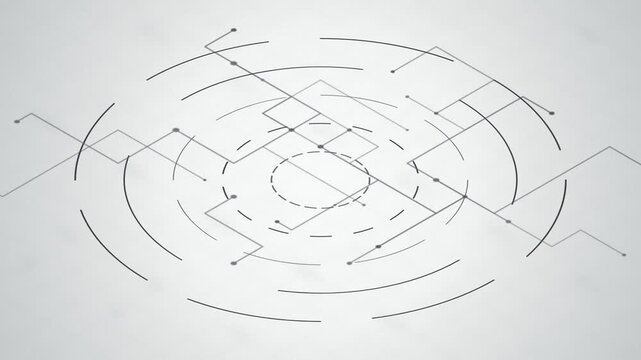 Isometric line HUD graphics animated seamless loop background