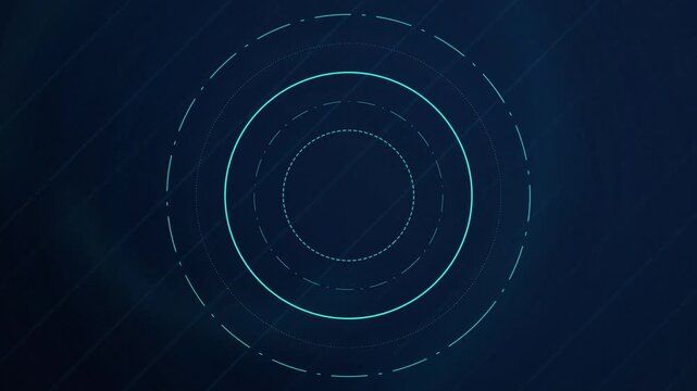 Cyan glowing hud arcs technology interface seamless loop background
