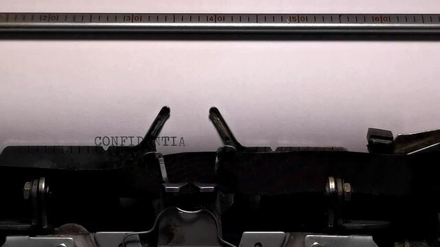 Macro Shot of Vintage Typewriter Typing the Word Confidential