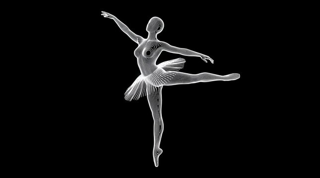Ballerina in elegant arabesque pose