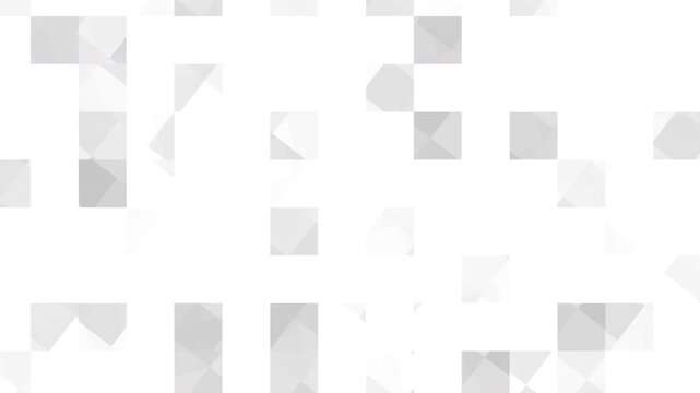 Abstract white gray geometric pixel square mosaic background suitable for modern digital presentations, clean branding, and web design backdrops.