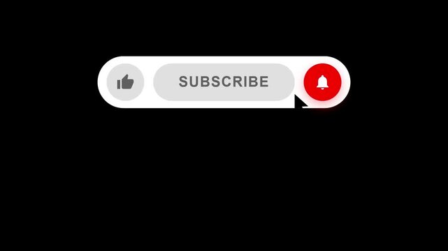 Animated social media subscribe buttons with mouse cursor clicking