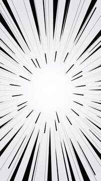 Explosion motion graphic with radial lines and pixels radiating from a bright center, comic book style