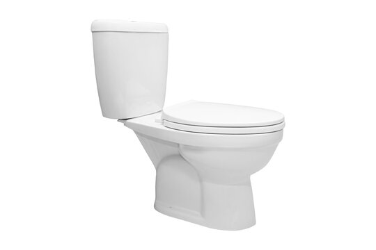 White ceramic toilet bowl