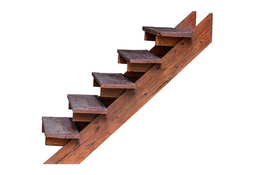 Vintage-style old wooden staircase