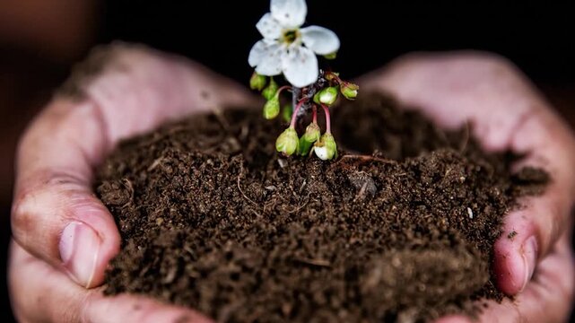 automated research system examining soil microbiome samples for crop health, realistic sustainable agriculture & food technology with precision monitoring, efficient resource management