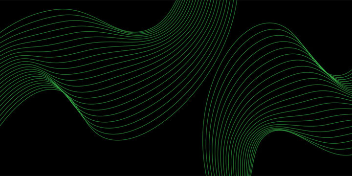Elegant dark Background with Smooth Green Curve Line Pattern for Futuristic, Elegant, and Tech-Inspired Design creative background energy