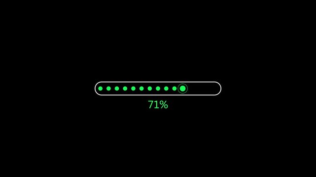 Digital loading progress bar with fifty seven percent text indicator on black background percentage download interface waiting status percentage download interface waiting status