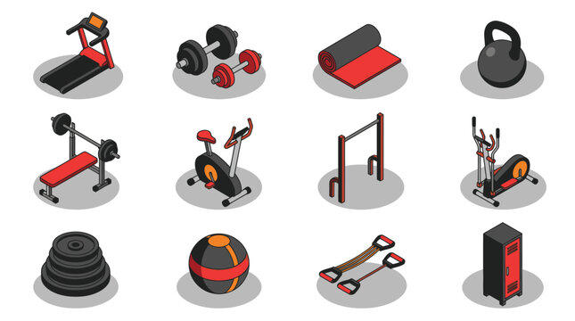 Isometric Gym Equipment Set for Fitness and Workout.