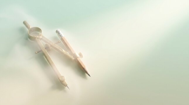 Drafting Compass Tool in Pastel Haze Soft Wrap Background