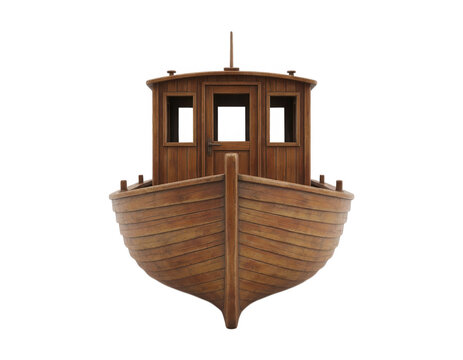 Wooden Boat Front View Transparent Background