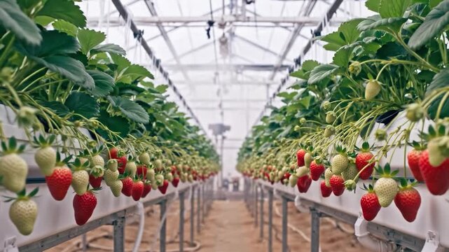 Digital model predicting greenhouse crop yield, realistic smart farming  greenhouse farming technology with precision monitoring, efficient resource management, sustainable production