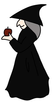 Witch with a apple