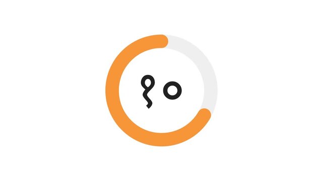 15-second Devanagari countdown with saffron yellow progress ring on white background. Progress ring decreases as seconds pass. Hindi, Sanskrit, and Indian script-inspired. 4K Motion Graphics