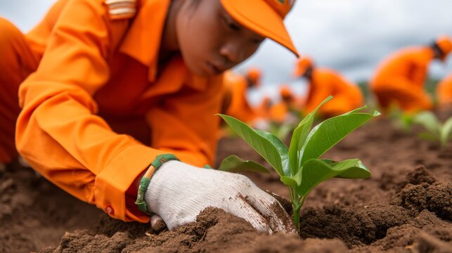 community tree planting event, pollution reduction through reforestation, teamwork and environmental action, documentary lifestyle photography