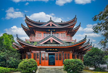Obraz premium Suojiang Tower traditional Chinese ancient building, Jiujiang, Jiangxi, China