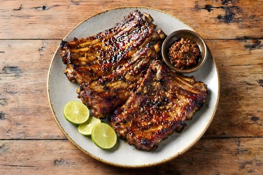 Traditional Makassar Grilled Beef Ribs