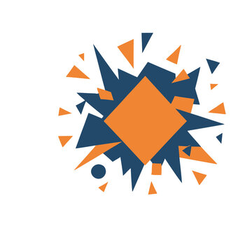Abstract geometric explosion of shapes
