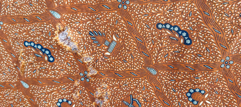 background landscape of Indonesian batik fabric art