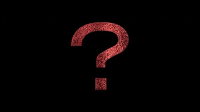Bronze Japanese symbol "Question Mark", alpha channel, loop
