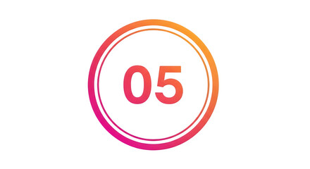 Obraz premium Gradient Number Zero Five Round Circle Icon Design Isolated on a Transparent Background for Digital Interface Elements