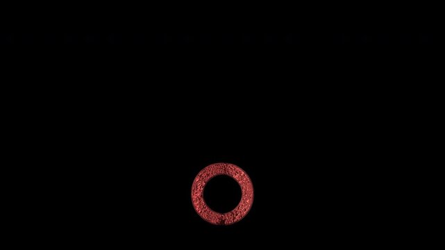 Bronze Japanese symbol "Touten (Japanese Comma)", alpha channel, loop