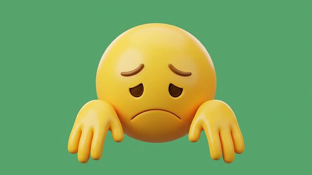 3d emoticon characters with sad faces and reaching hands grid