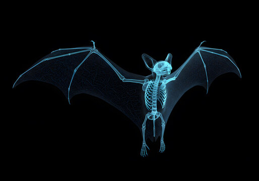 X ray bat skeleton illustration