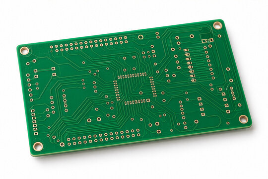 Empty Printed Circuit Board Isolated on White Background