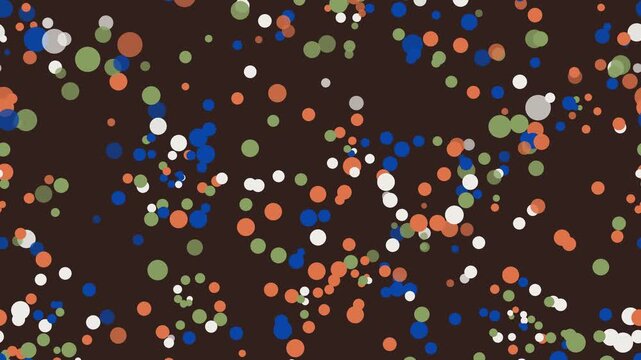 Animated multicolor floating dots motion background seamless loop