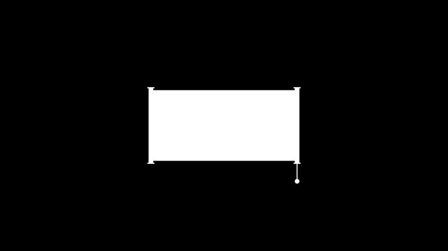 Abstract white rectangle banner morphing on a black background