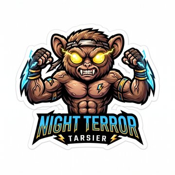 Muscular Tarsier Mascot Logo Vector