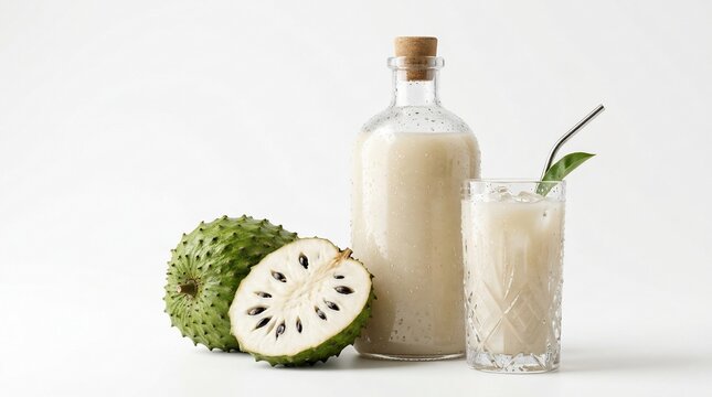 Fresh tropical fruit beverage and soursop fruit drink