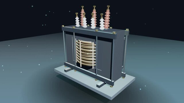 Electric Grid Transformer 3D Seamless Loop Animation