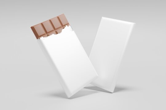 Chocolate Bar Packaging Mockup for Branding Isolated Object Template