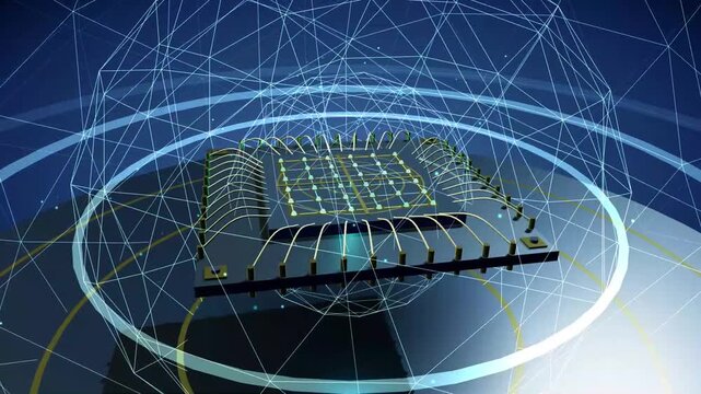 Quantum Processor 3D Seamless Loop Animation