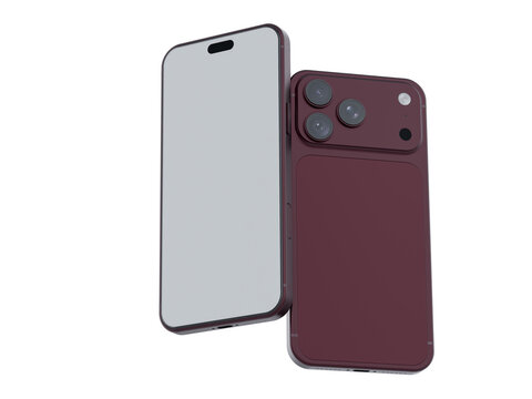 Realistic 3D smartphone mockup devices display showing, with a blank screen and clean isolated composition for app design, branding, ads, digital product, website, gadget, digital presentations
