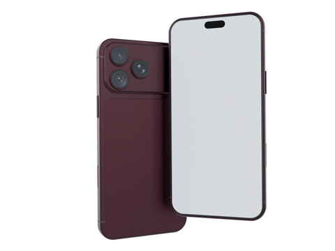 Realistic 3D smartphone mockup devices display showing, with a blank screen and clean isolated composition for app design, branding, ads, digital product, website, gadget, digital presentations