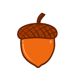 Brown Acorn Nut Vector Illustration for Autumn Forest Nature Icon © ulililirik