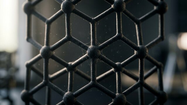 Carbon nanotube molecular structure model representing nanotechnology and scientific research