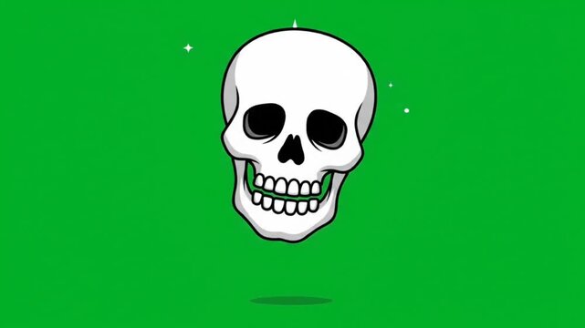 Bouncing Halloween skull animation chroma key