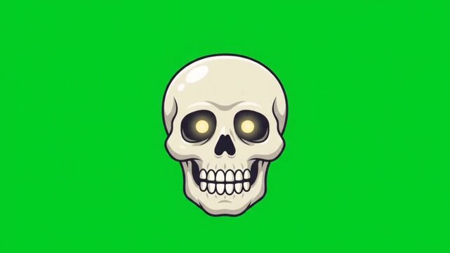 Halloween skull animation chroma key
