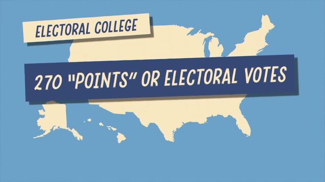 US Election Electoral College Infographic with 270 Electoral Votes and United States Map