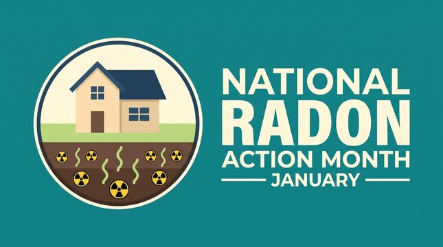 National radon action month illustration january