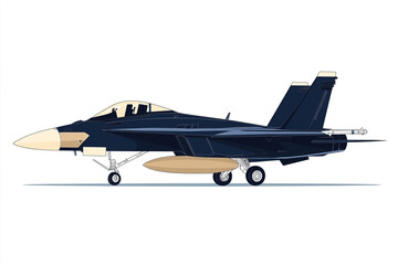 Obraz premium Fighter jet with external fuel tanks parked on white background military aircraft jet plane combat aircraft air force supersonic jet external tan