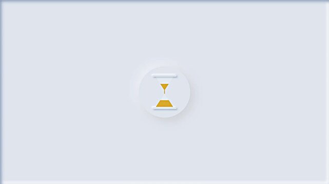 Minimal gold hourglass with flowing sand timer animation