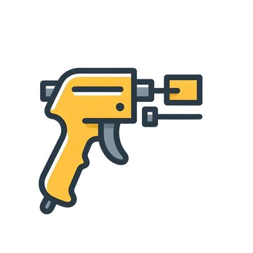 Garment tagging gun flat vector illustration clothing price tag attacher tool isolated on white background